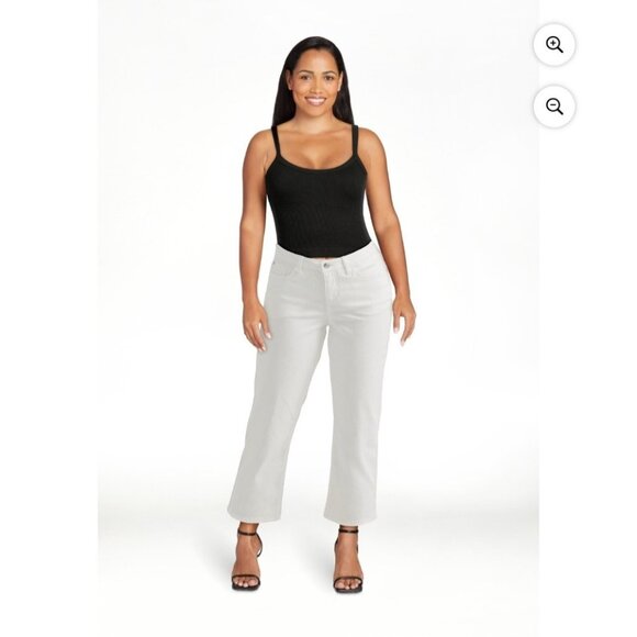 Lee Womens 16 White Mid Rise Regular Fit Denim Capri 22" Inseam NWT - Picture 2 of 11